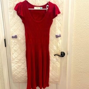 Knit Midi Dress in Red